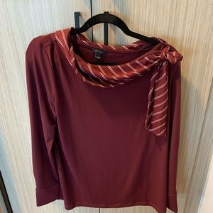 Ann Taylor Size Large Blouse with Neck Tie - New!
